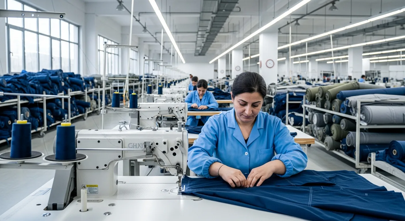 İLKETEKS Denizli üretim atölyesi dikiş hattı