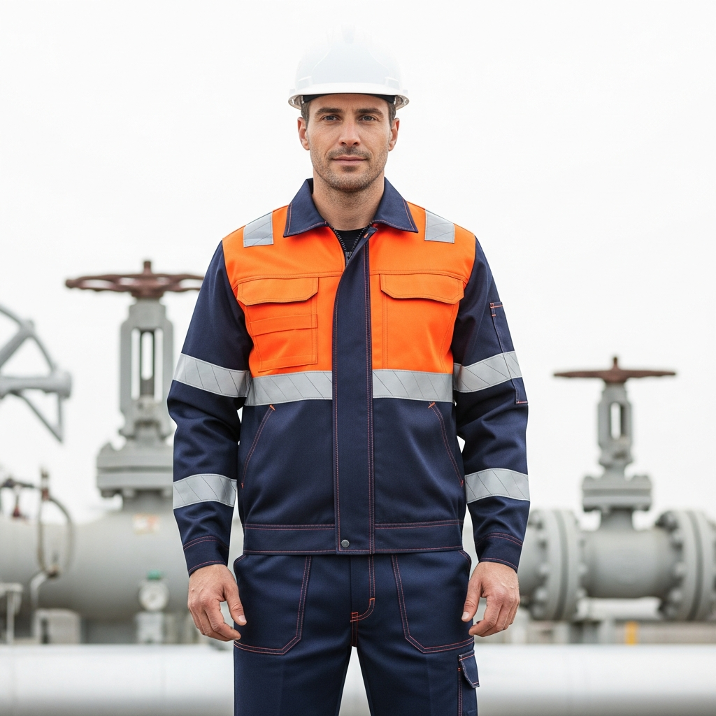 Doğalgaz tesisat hi-vis reflektörlü mont