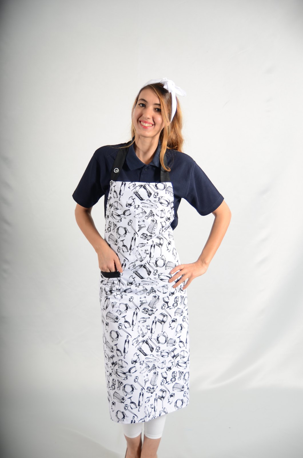 Desenli boydan önlük, siparişe özel baskılı