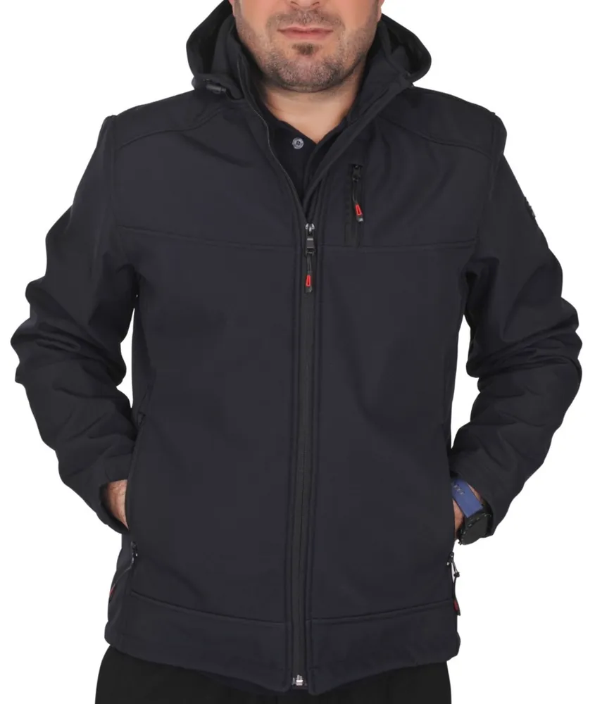 Siyah softshell iş montu, soğuk hava ve dış mekân ekipleri