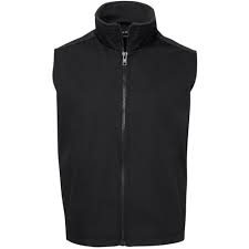 Siyah softshell iş yeleği — fermuarlı, dik yaka Siyah softshell iş yeleği — fermuarlı, dik yaka — İLKETEKS toptan imalat