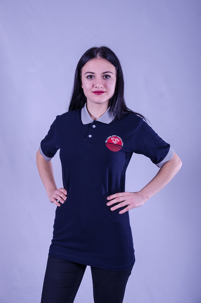 Lacivert polo yaka iş tişörtü — önden görünüm