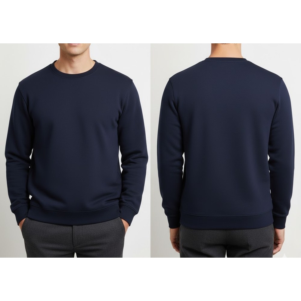 Yuvarlak yaka sweatshirt modeli 3 — kapüşonsuz bisiklet yaka kışlık kazak, İLKETEKS toptan imalat