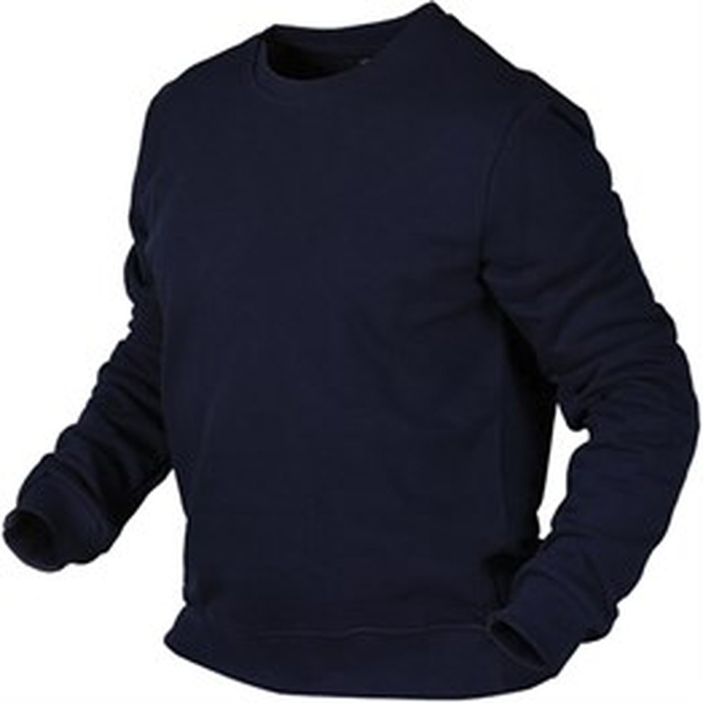 Yuvarlak yaka sweatshirt modeli 10 — lacivert iş tipi kalın örme, İLKETEKS toptan imalat