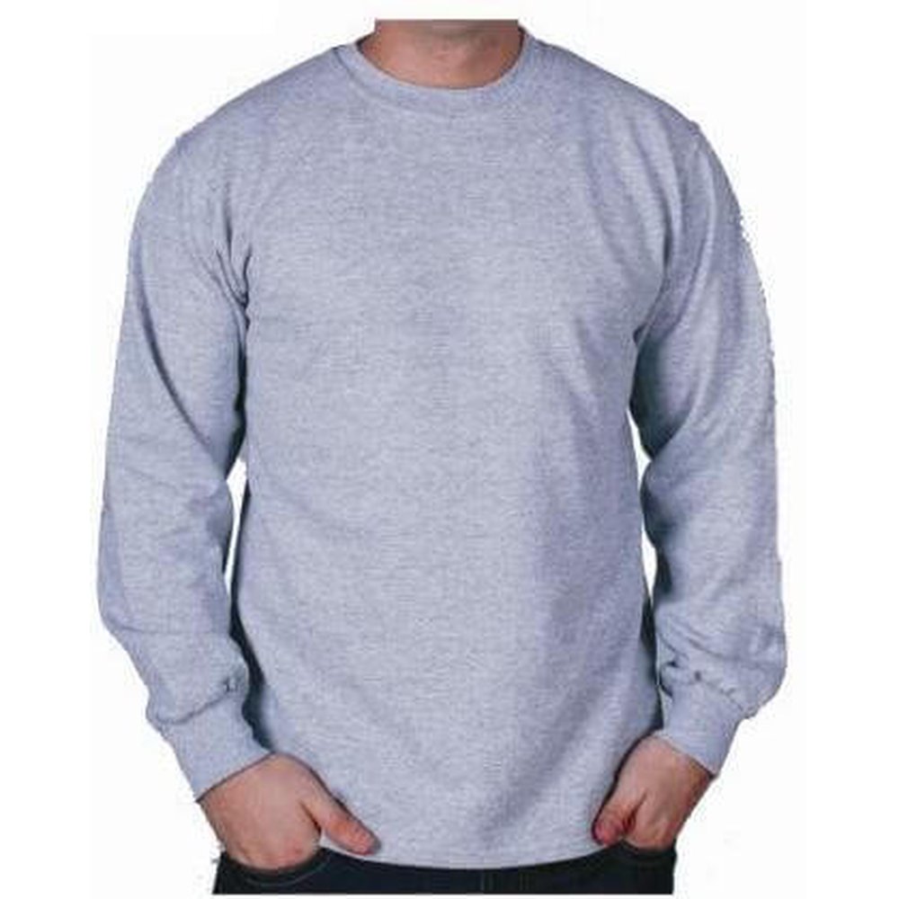 Yuvarlak yaka sweatshirt modeli 13 — gri melanj uzun kollu, İLKETEKS toptan imalat