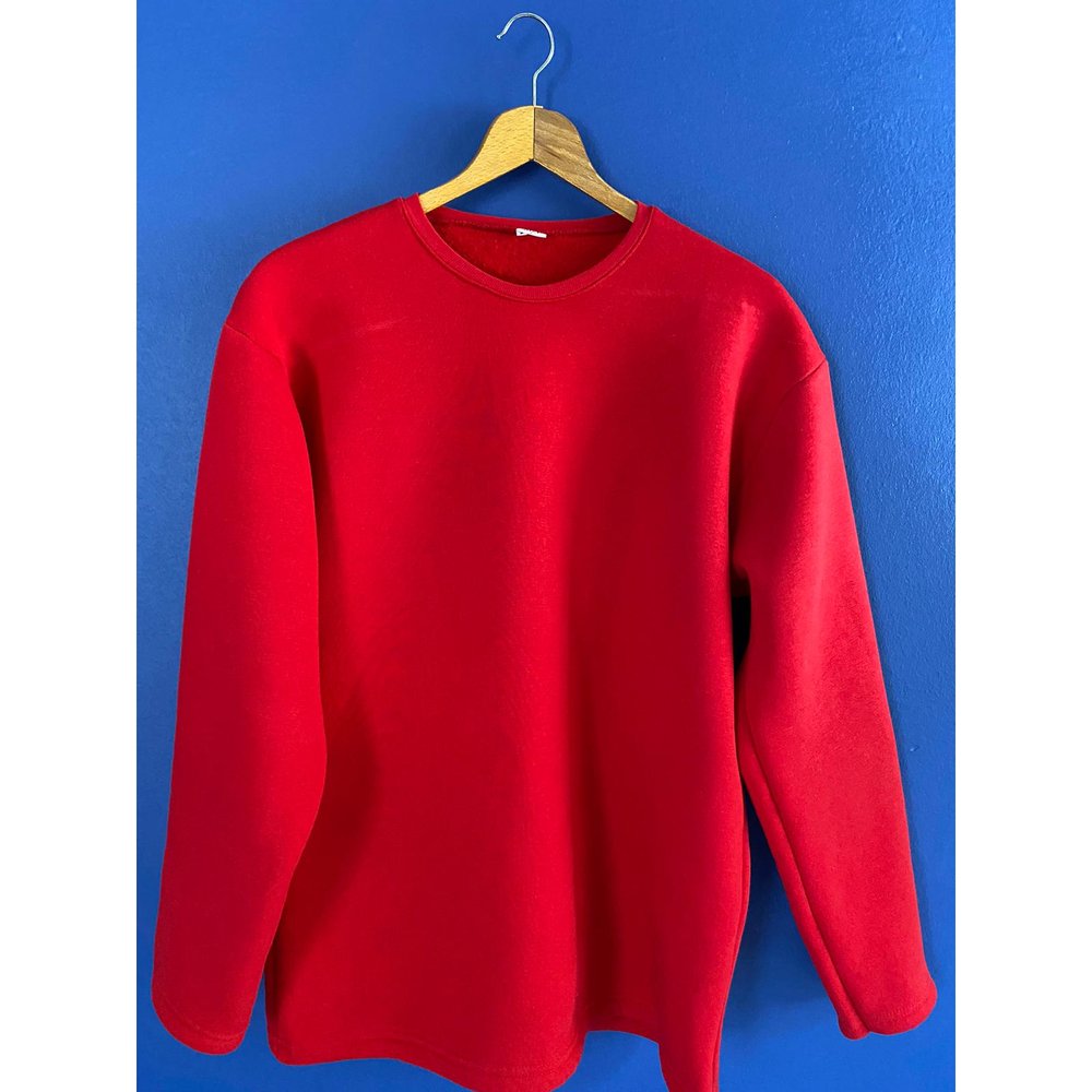Yuvarlak yaka sweatshirt modeli 20 — kırmızı kışlık, İLKETEKS toptan imalat