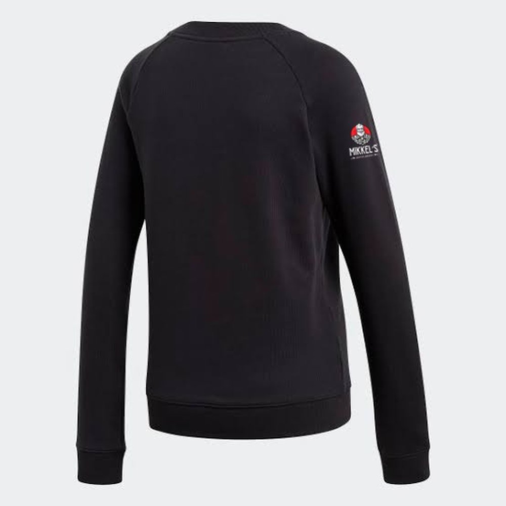 Yuvarlak yaka sweatshirt modeli 23 — siyah arka görünüm, İLKETEKS toptan imalat