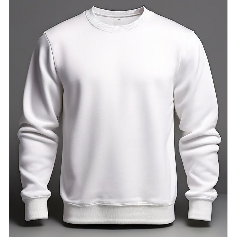 Yuvarlak yaka sweatshirt modeli 27 — beyaz, İLKETEKS toptan imalat