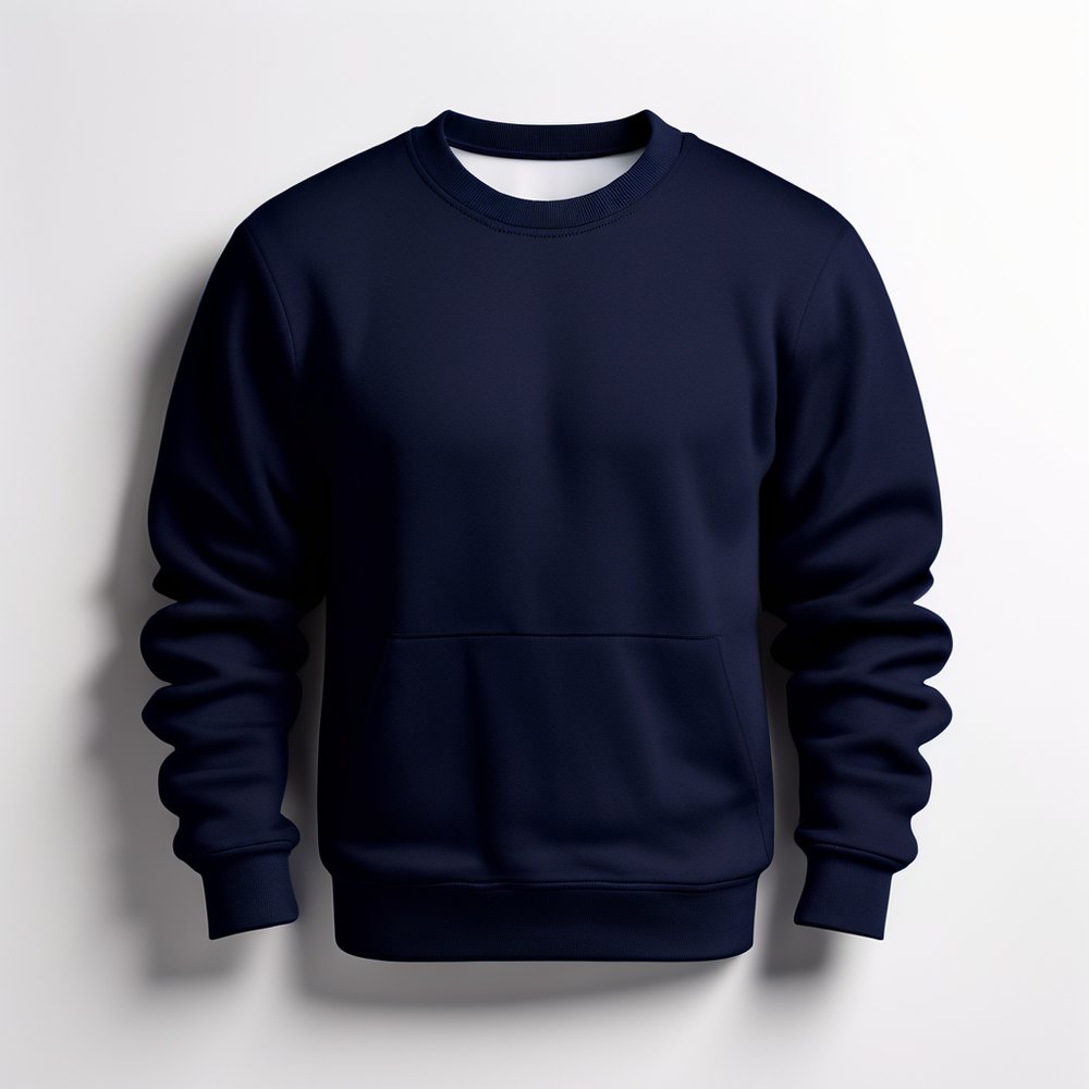 Yuvarlak yaka sweatshirt modeli 37 — lacivert, İLKETEKS toptan imalat